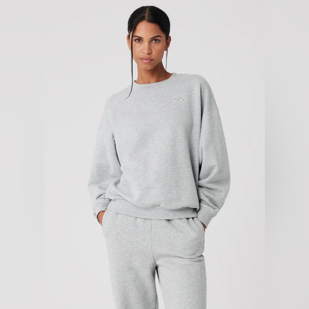 ALO YOGA ACCOLADE PULLOVER Athletic Heather Grey